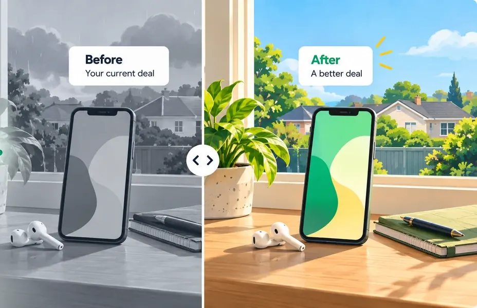 Before and after: the same phone on a better mobile plan